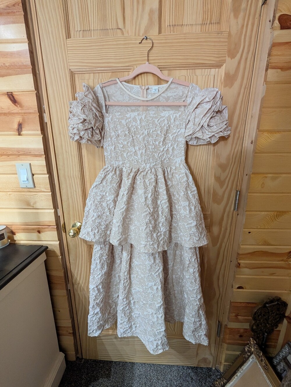 Girls Shein Teen 14Y GORGEOUS Tiered Lace Party Dress in Blush